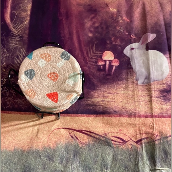 Decorative Beige Coaster Set with Holder - Picture 8 of 10